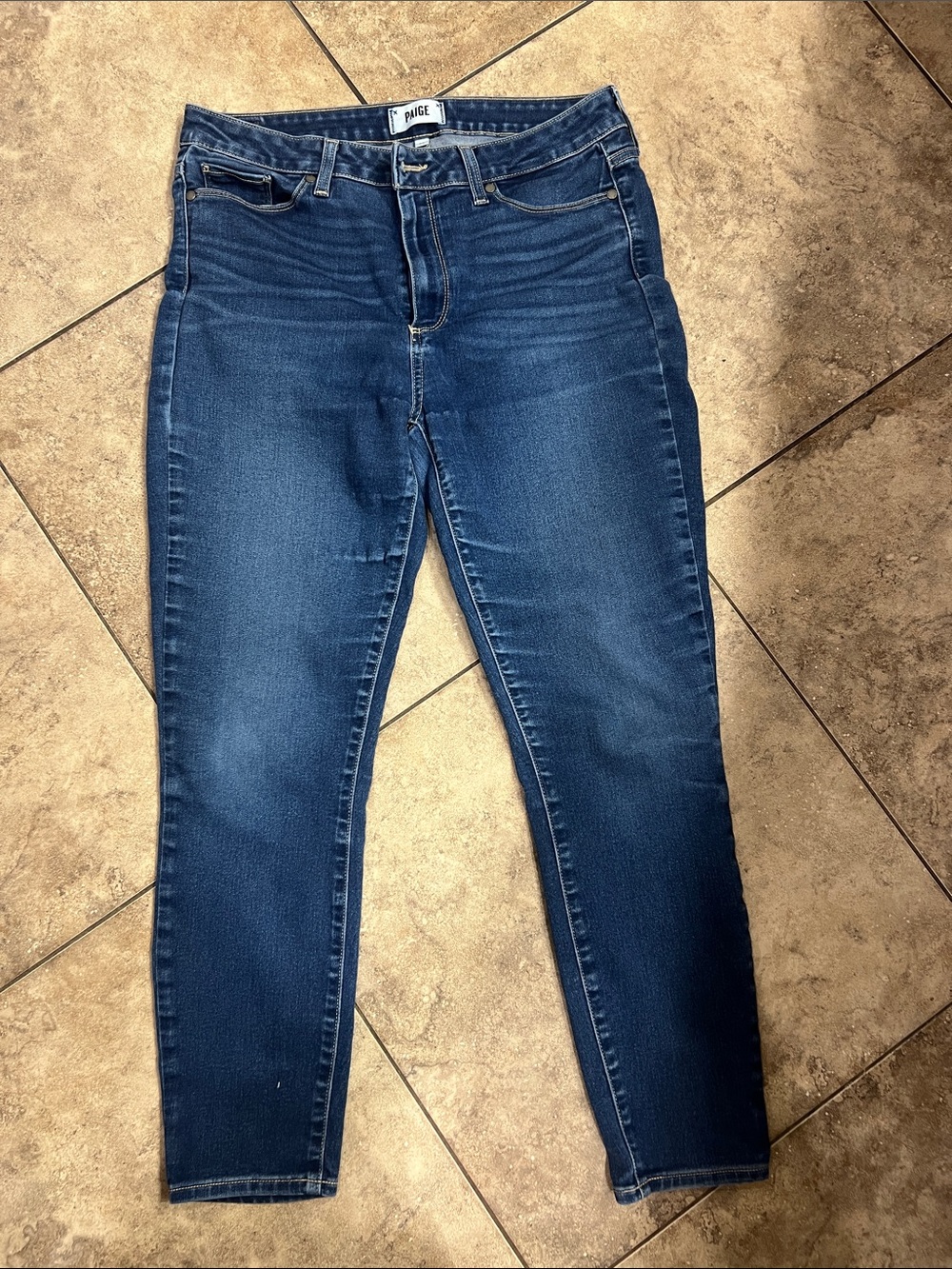 PAIGE Hoxton Ankle Dark Blue Skinny Jeans sz32